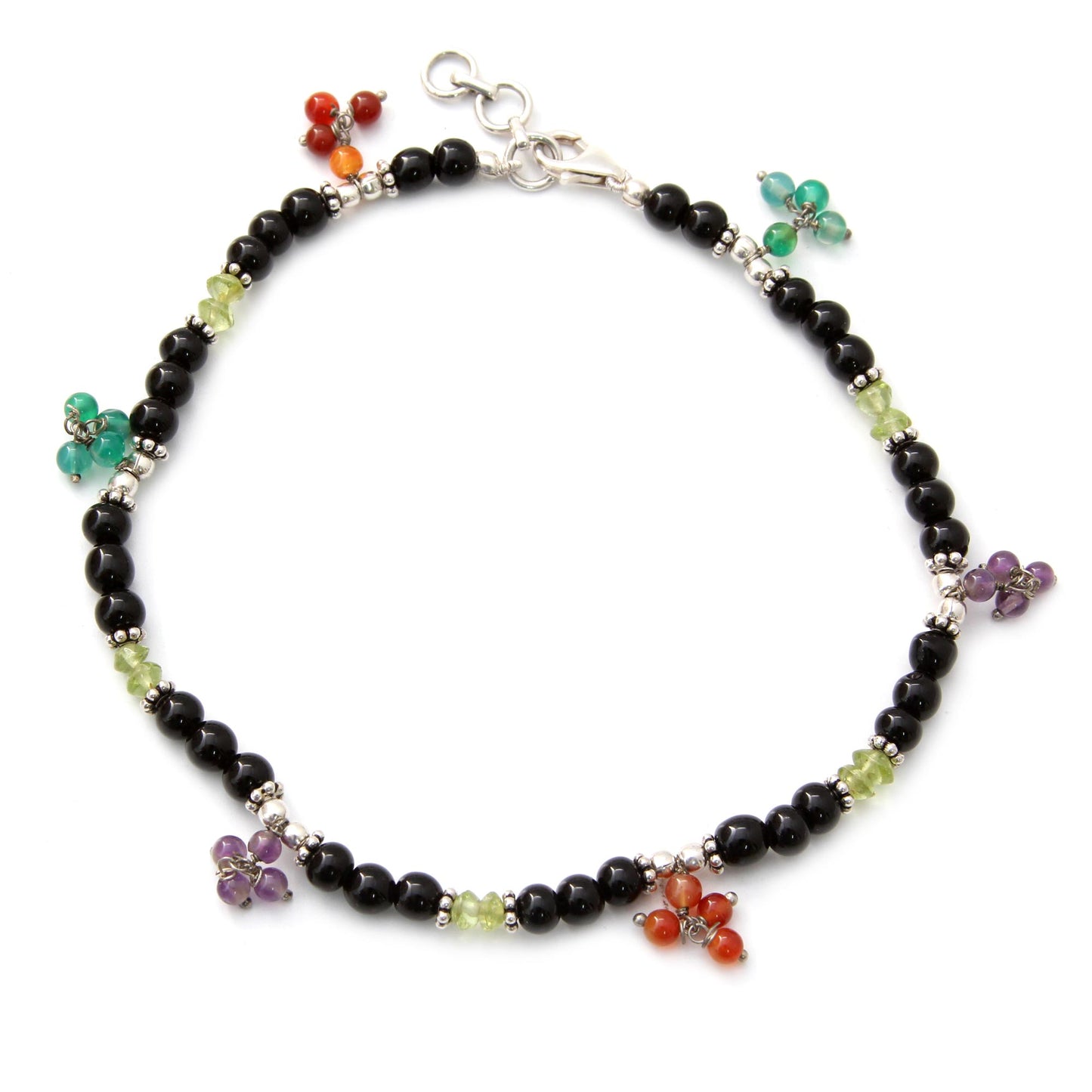 Sweet Berries Onyx and carnelian anklet