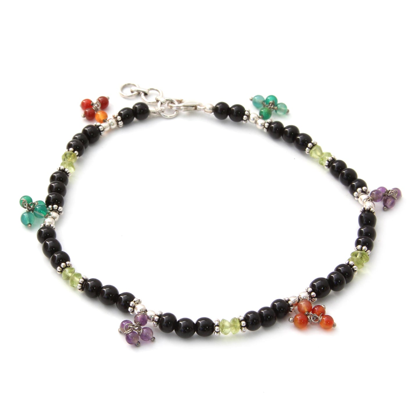 Sweet Berries Onyx and carnelian anklet