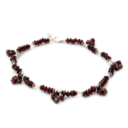 Red Berries Garnet anklet