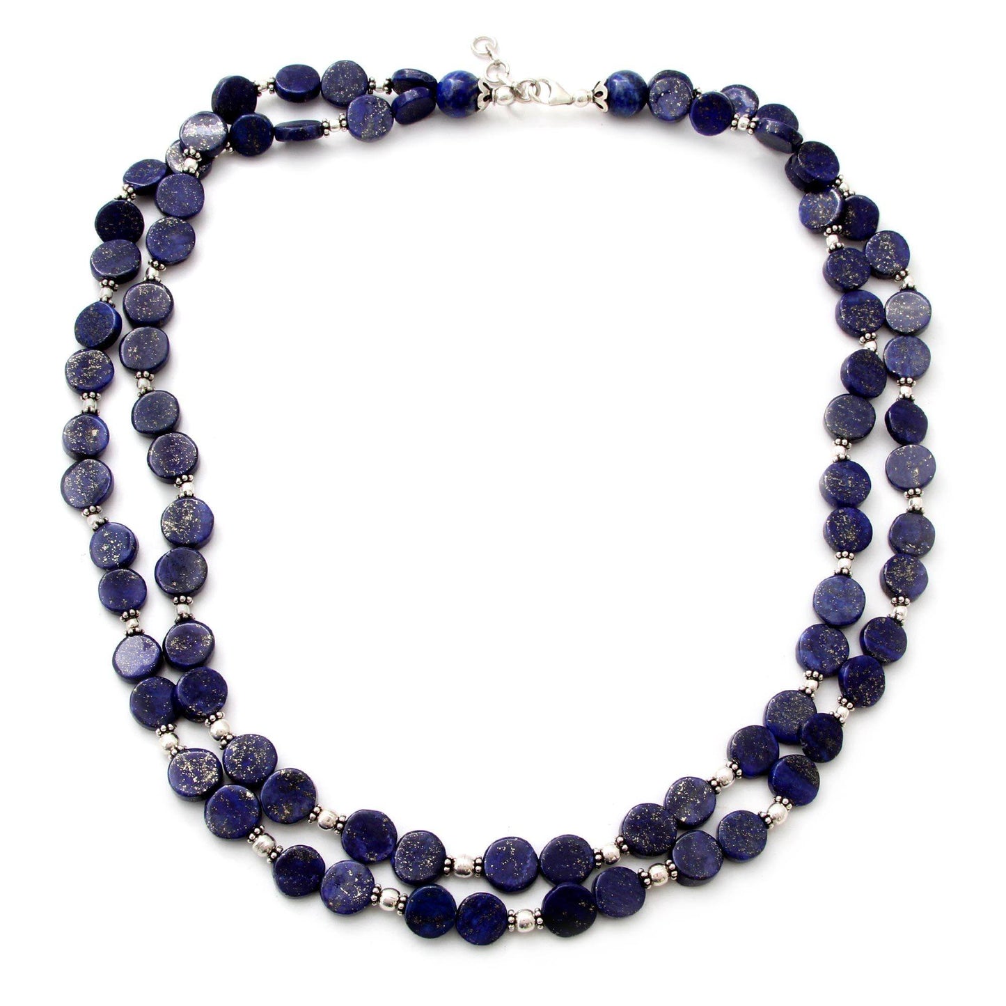 Lapis Lazuli & Sterling Silver Double Strand Necklace