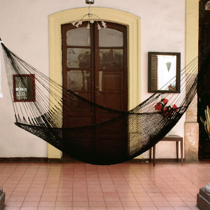 Shadows Fair Trade Black Rope Hammock (Single)