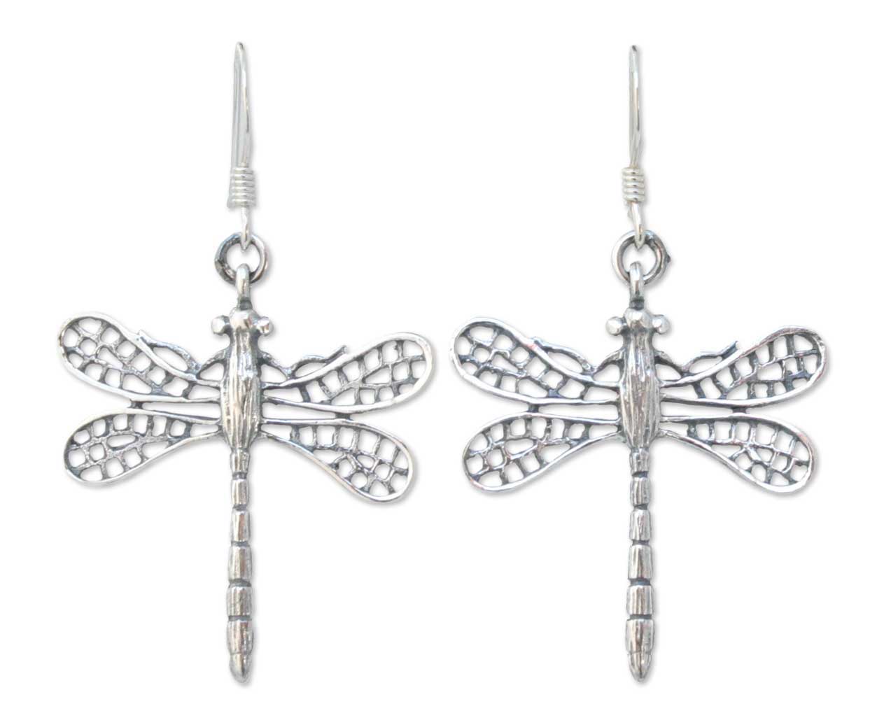 Wings of Love Sterling Silver Dangle Earrings