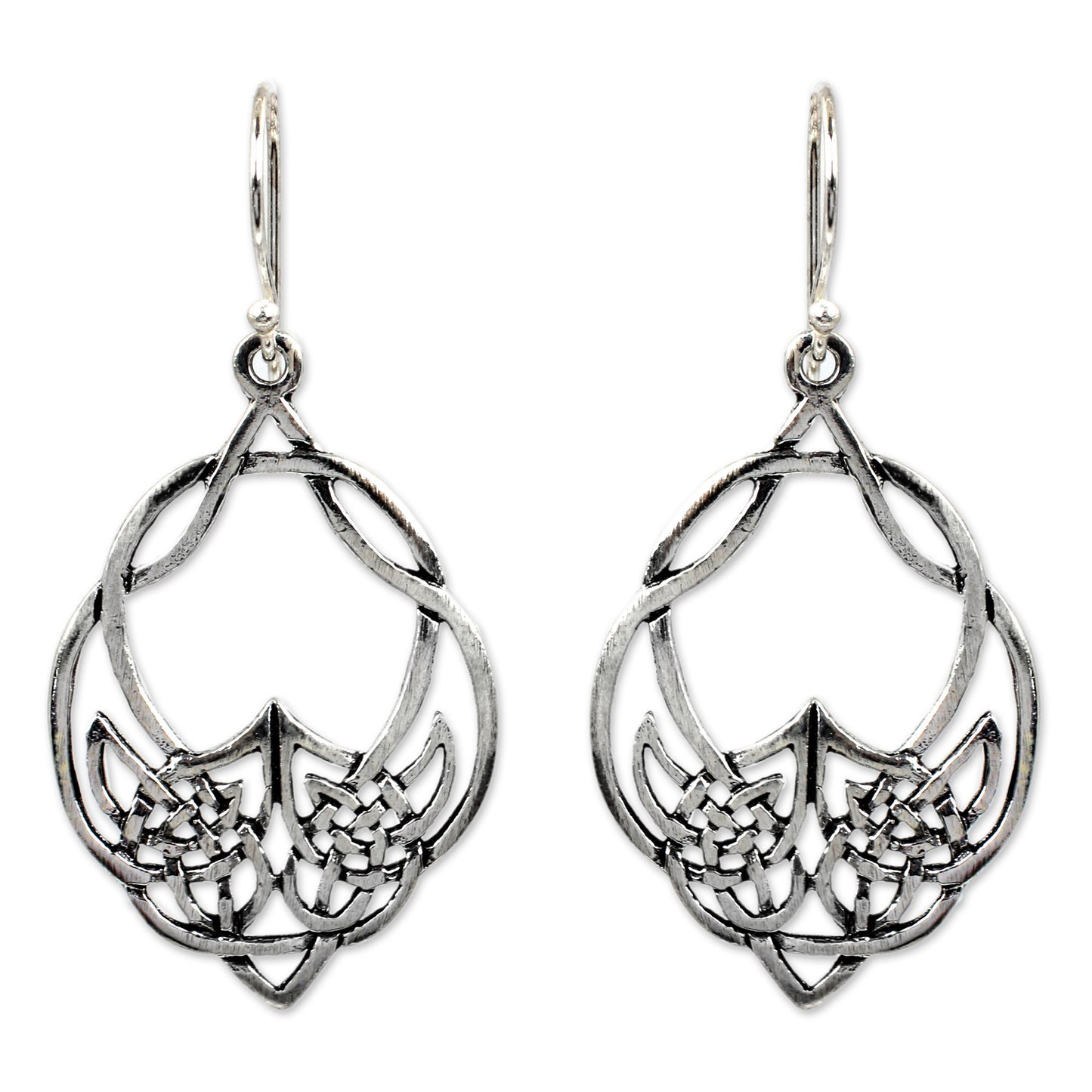 Lotus Lace Sterling Silver Dangle Earrings