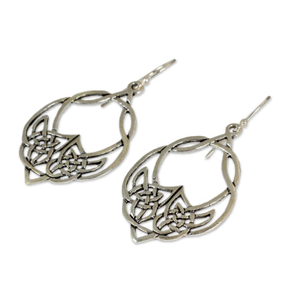 Lotus Lace Sterling Silver Dangle Earrings