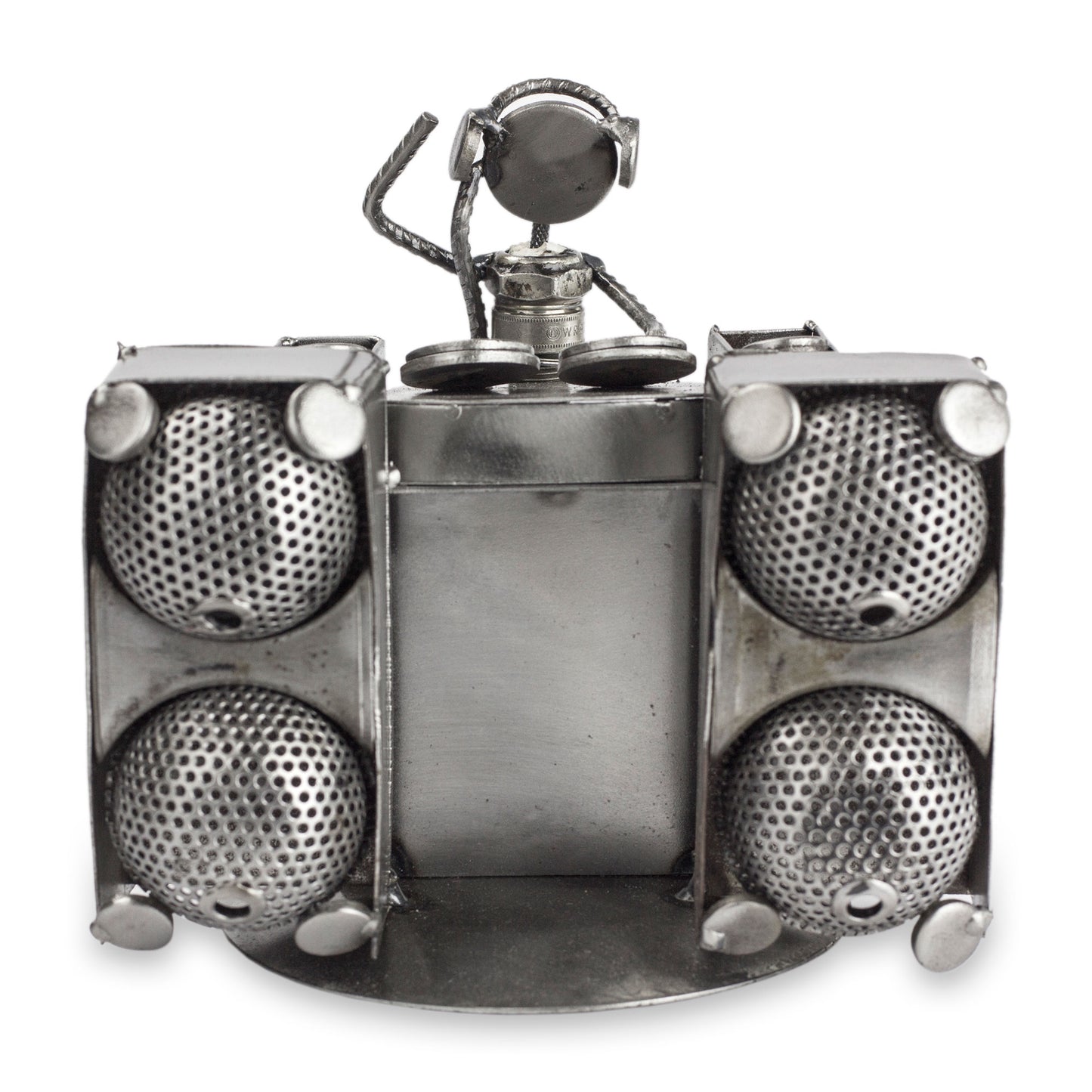 Rustic Dj Metallic Recycled Metal Sculpture