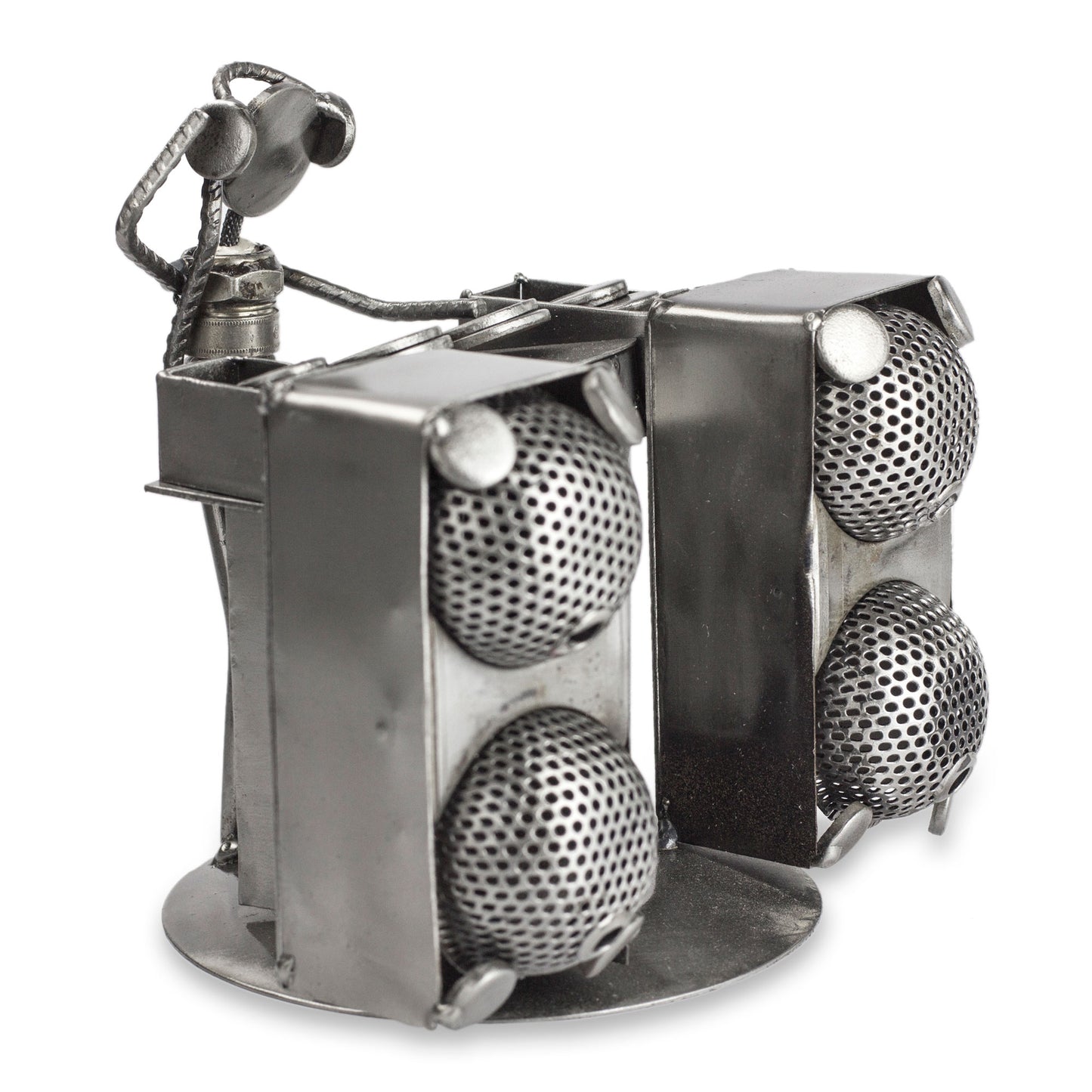Rustic Dj Metallic Recycled Metal Sculpture
