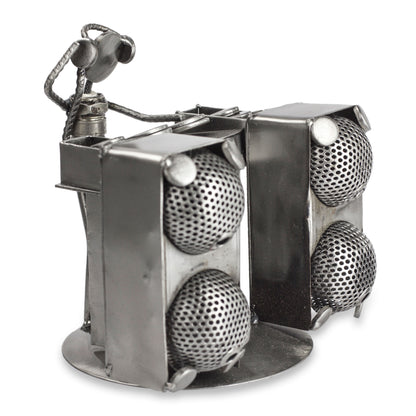 Rustic Dj Metallic Recycled Metal Sculpture