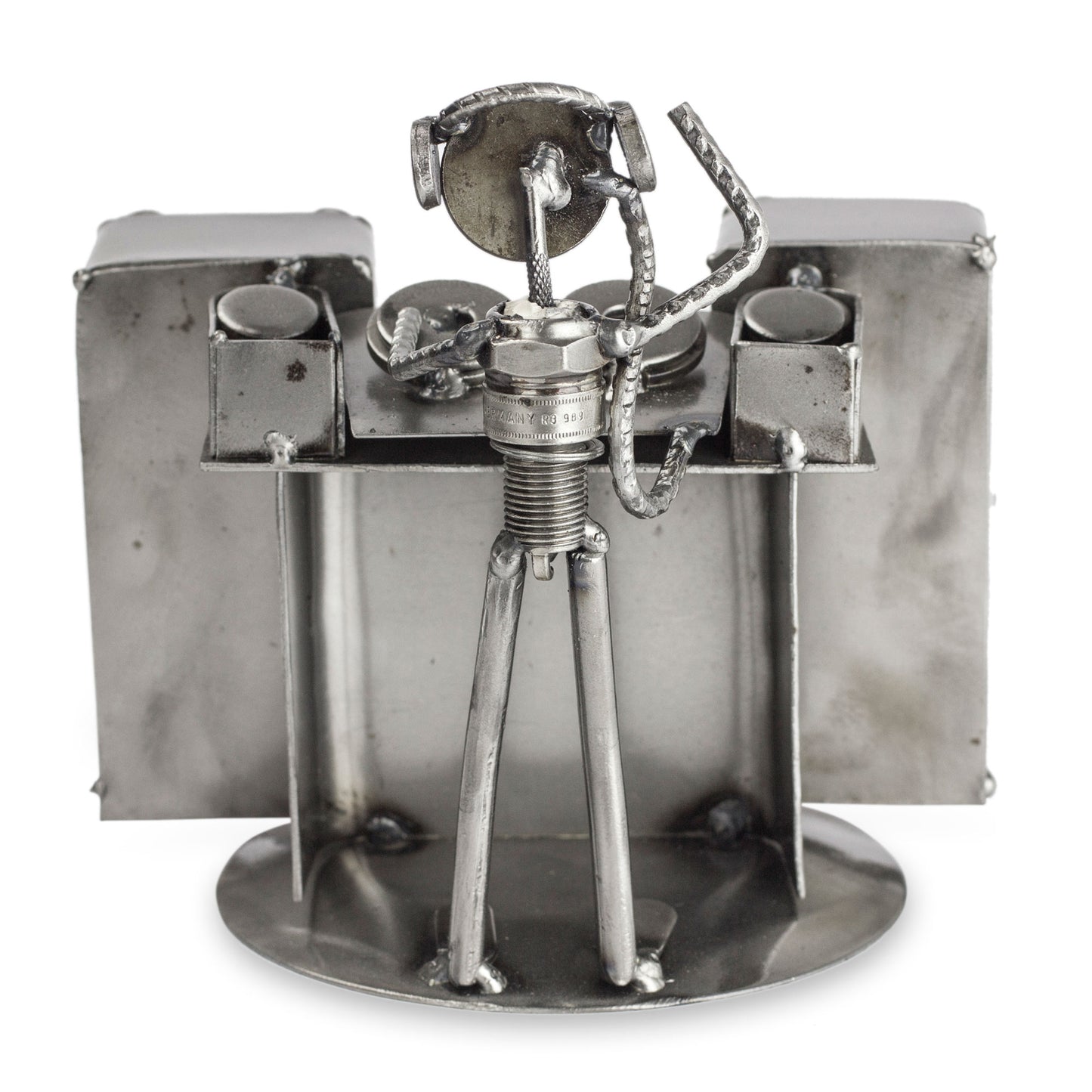 Rustic Dj Metallic Recycled Metal Sculpture
