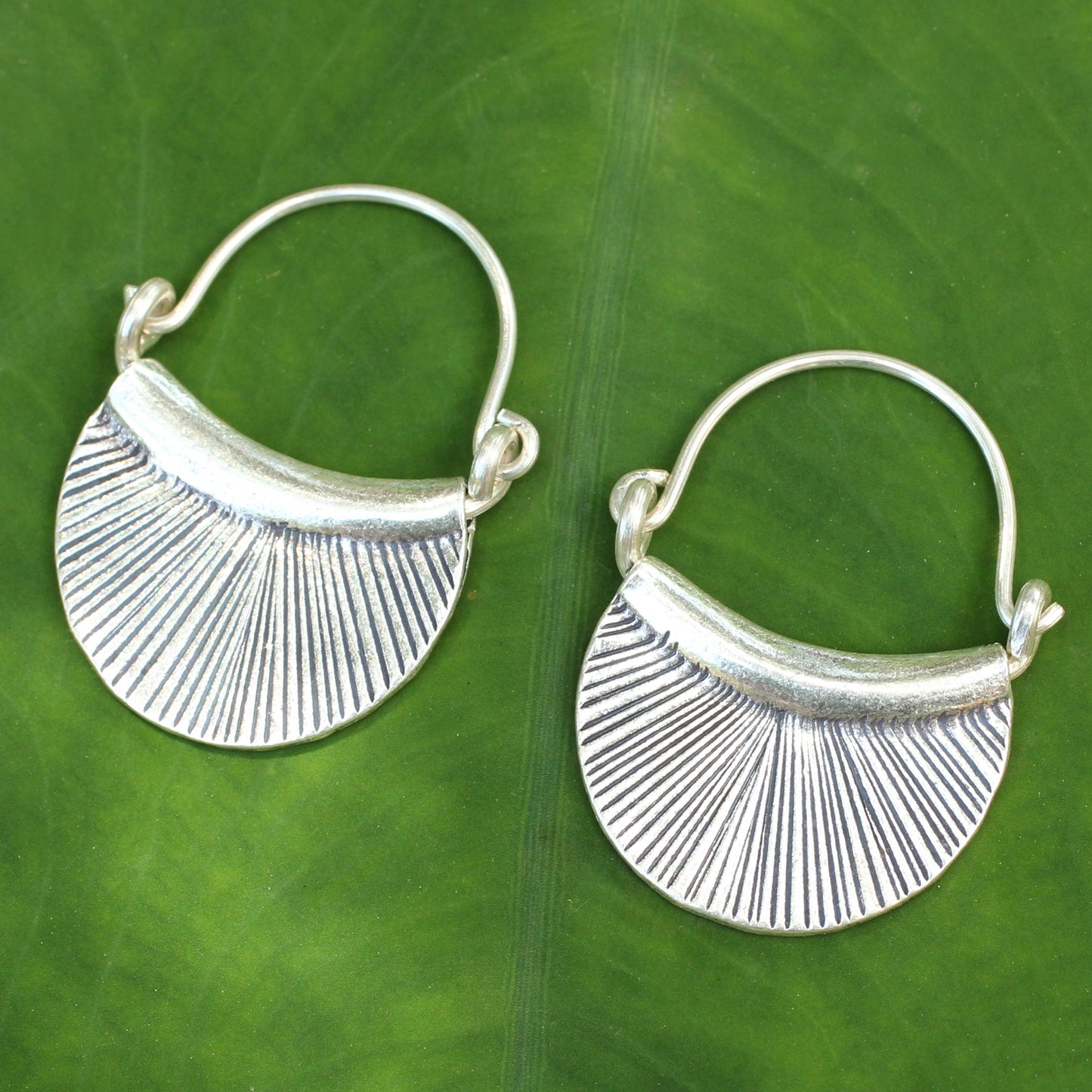 Diva Fine Silver Hinged Hoop Earrings