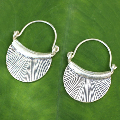 Diva Fine Silver Hinged Hoop Earrings