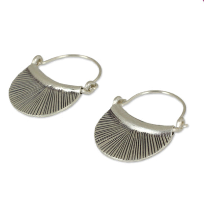 Diva Fine Silver Hinged Hoop Earrings