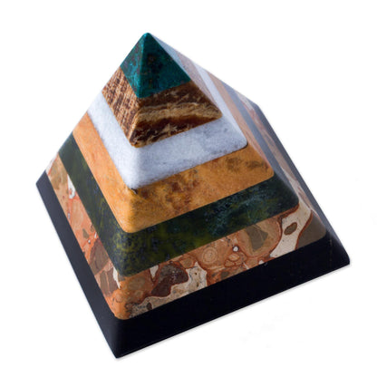 NOVICA - Hand Crafted Natural Gemstone Pyramid Sculpture