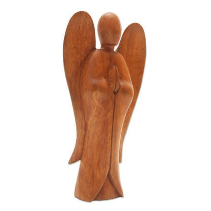 Angel Song of Peace Carved Wood Sculpture