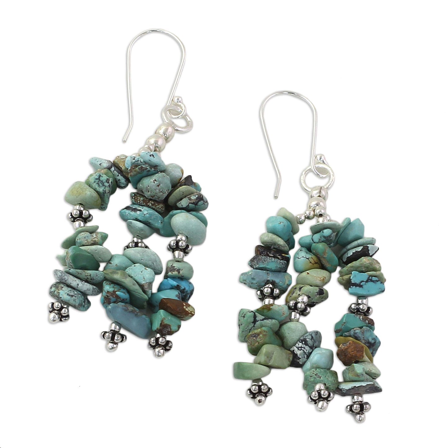 Rejoice Turquoise Beaded Hook Earrings