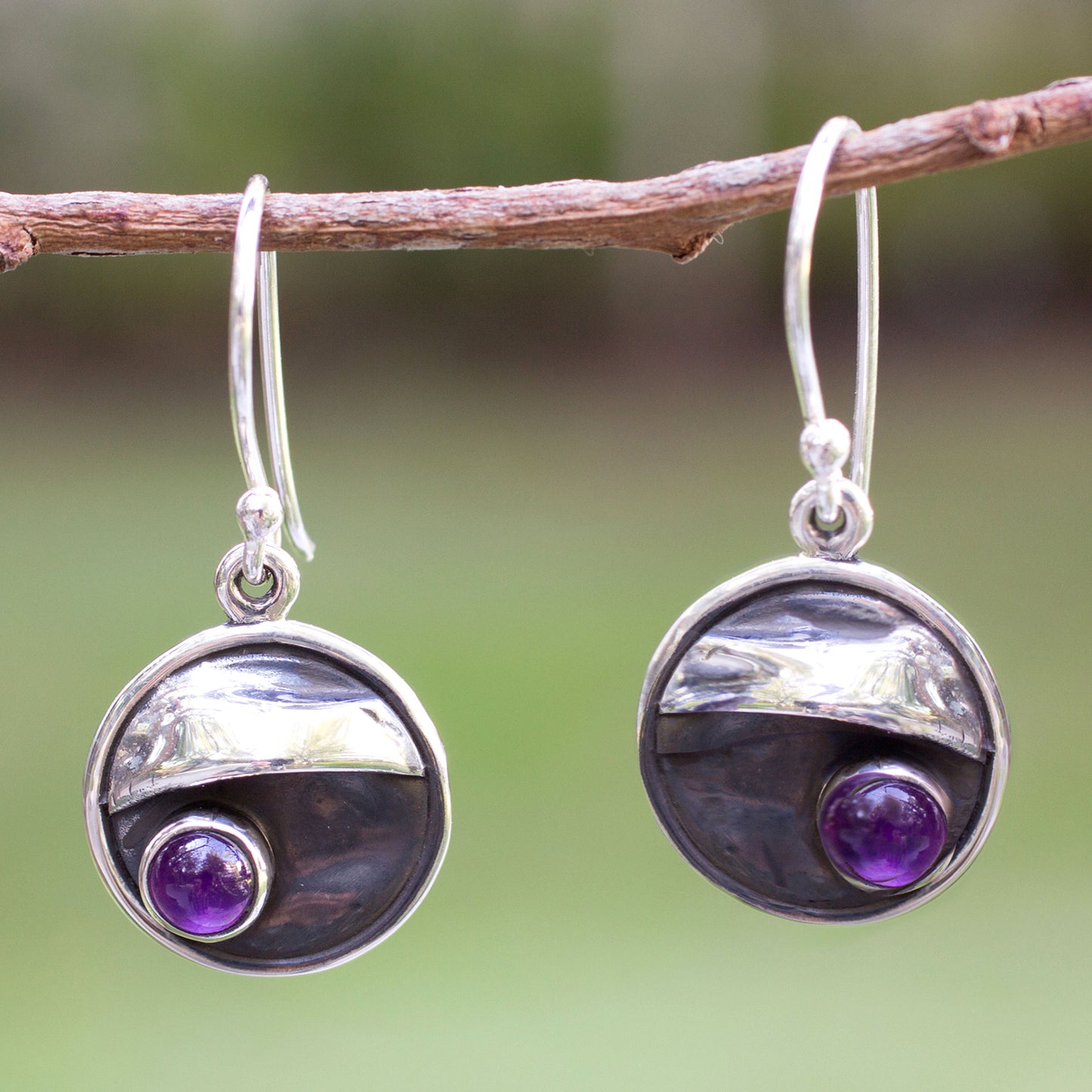 Taxco Dusk Amethyst & Silver Earrings