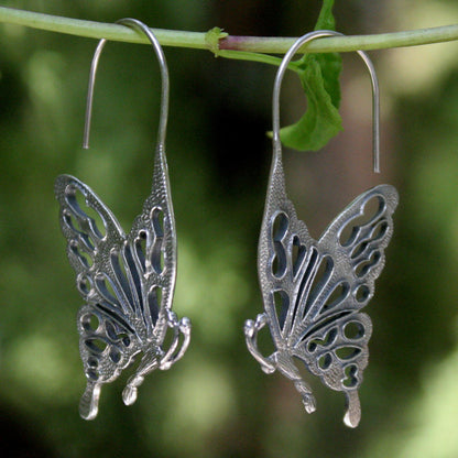 Butterfly Kisses Handmade Sterling Silver Drop Earrings