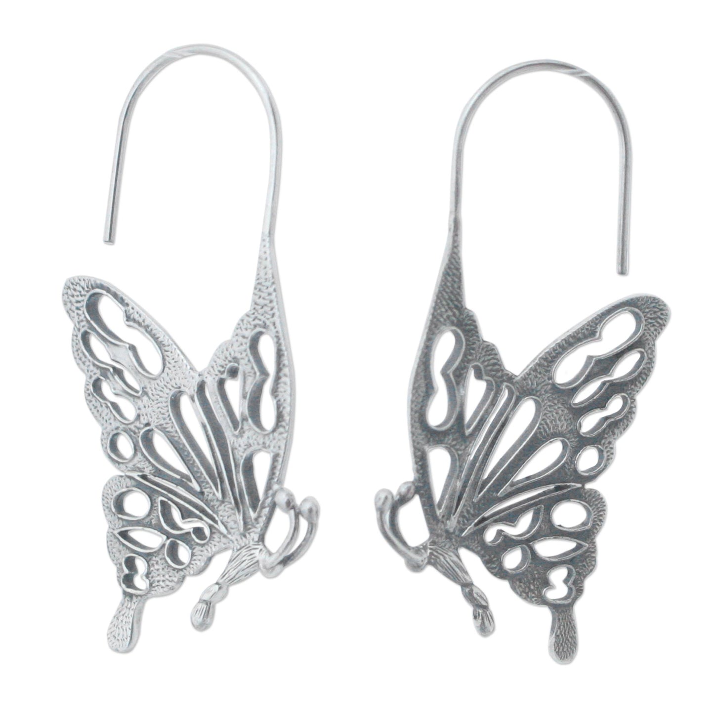 Butterfly Kisses Handmade Sterling Silver Drop Earrings