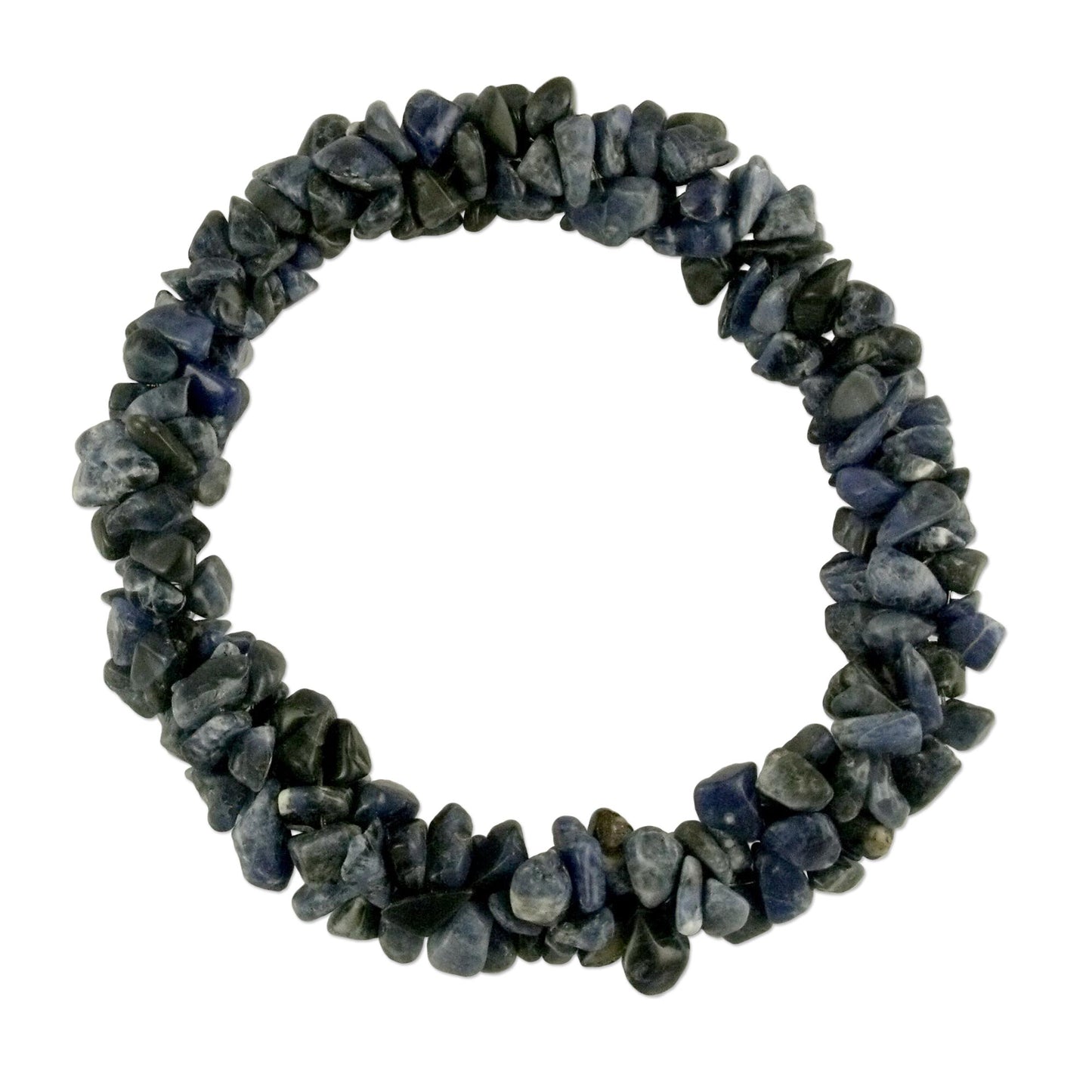 Blue Muse Sodalite Stretch Beaded Bracelet Handmade India