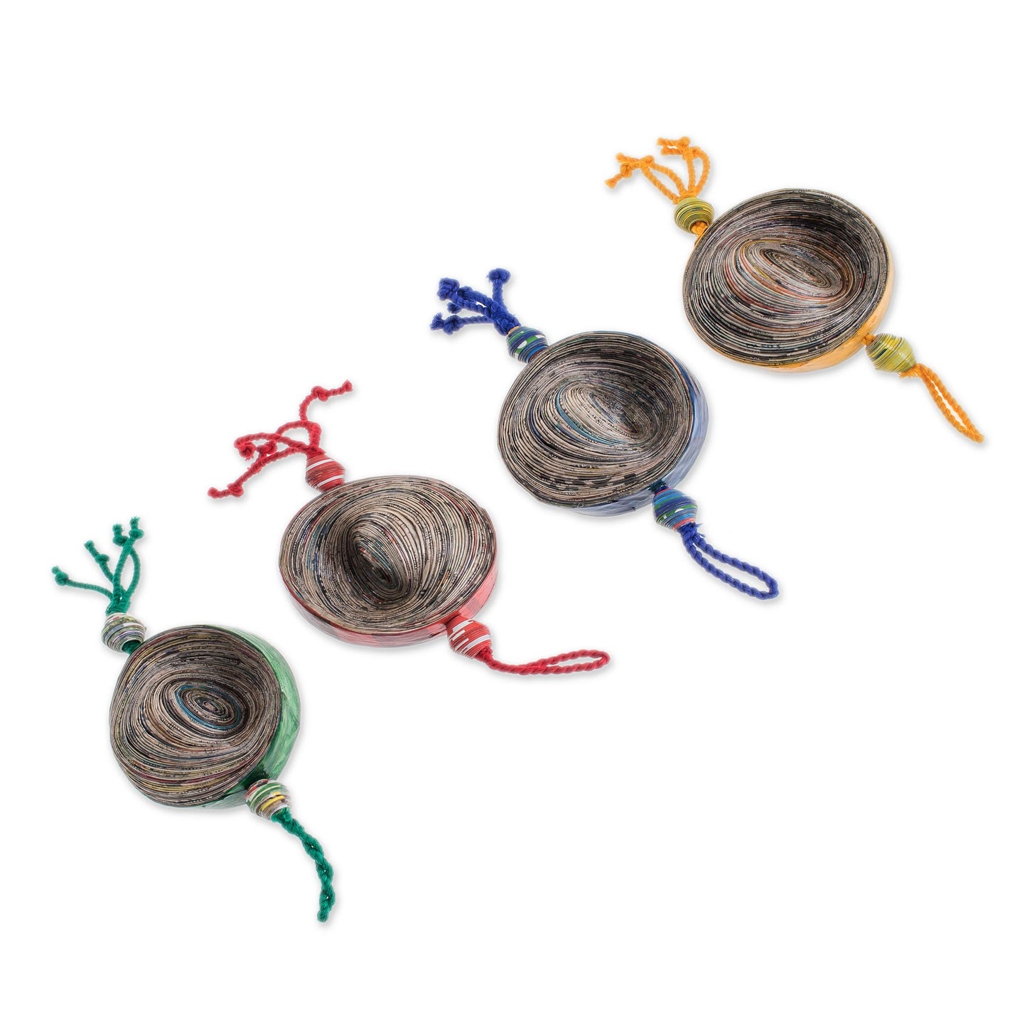 Dancing Cosmos Recycled paper ornaments (Set of 4)