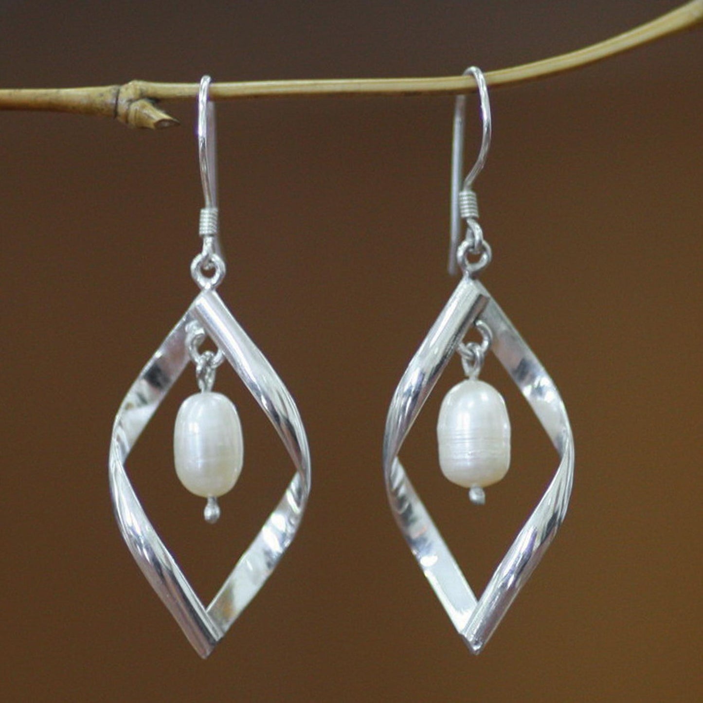 Infinite White Pearl dangle earrings