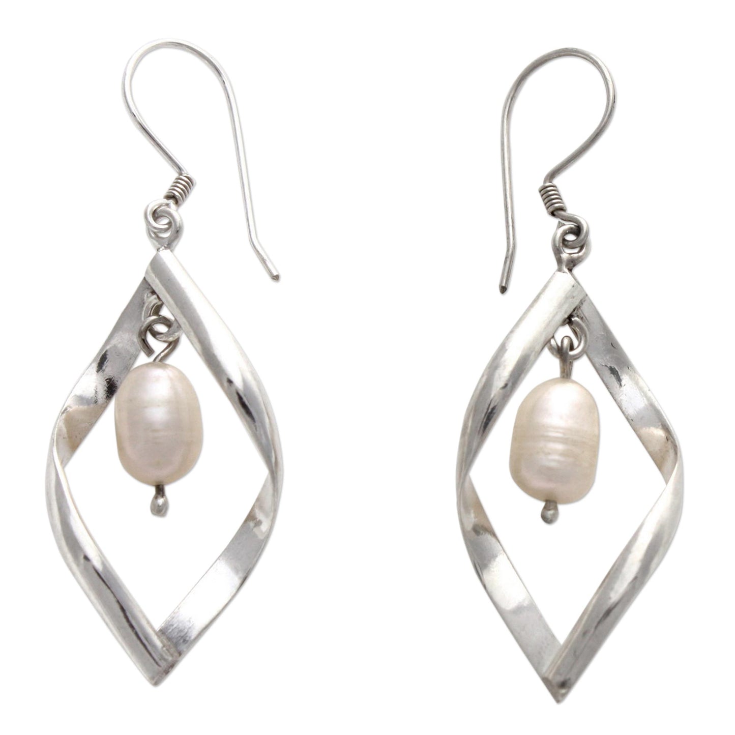 Infinite White Pearl dangle earrings