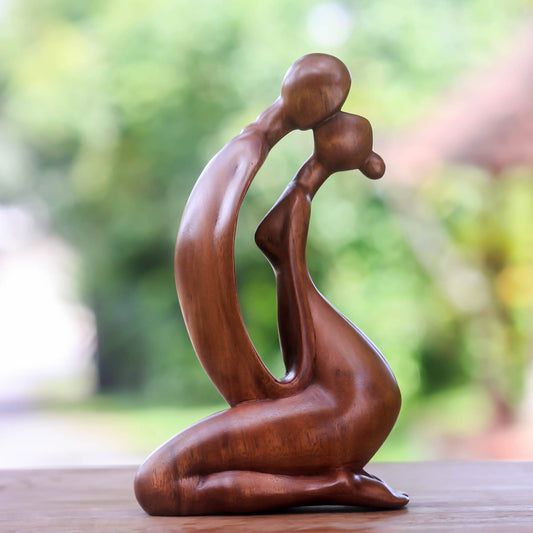 The Kiss Wood Sculpture