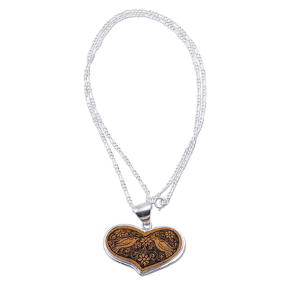 Lovebirds Gourd Heart Shaped Necklace