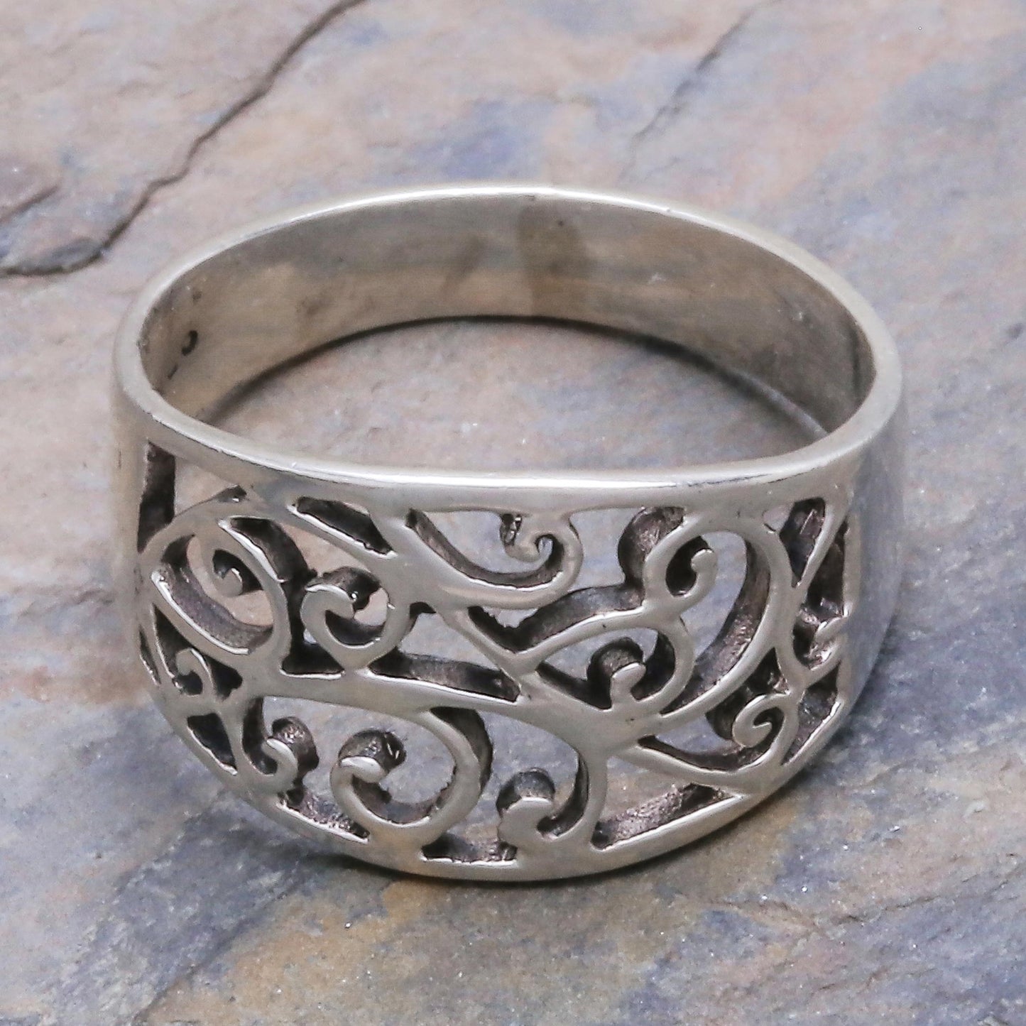 Arabesque Unique Sterling Silver Band Ring from Thailand