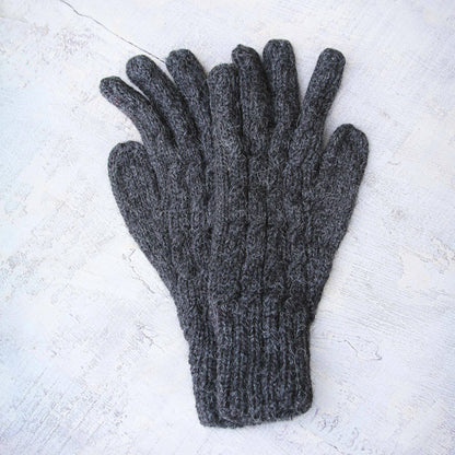 Lush Grey Alpaca Gloves