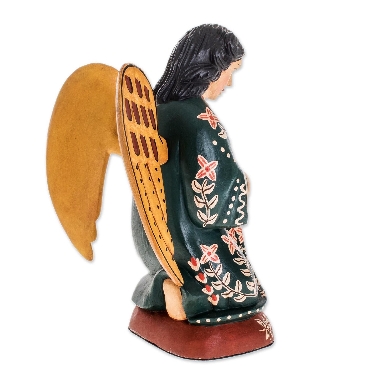 Angel of Gratitude Handcrafted Pinewood Sculpture