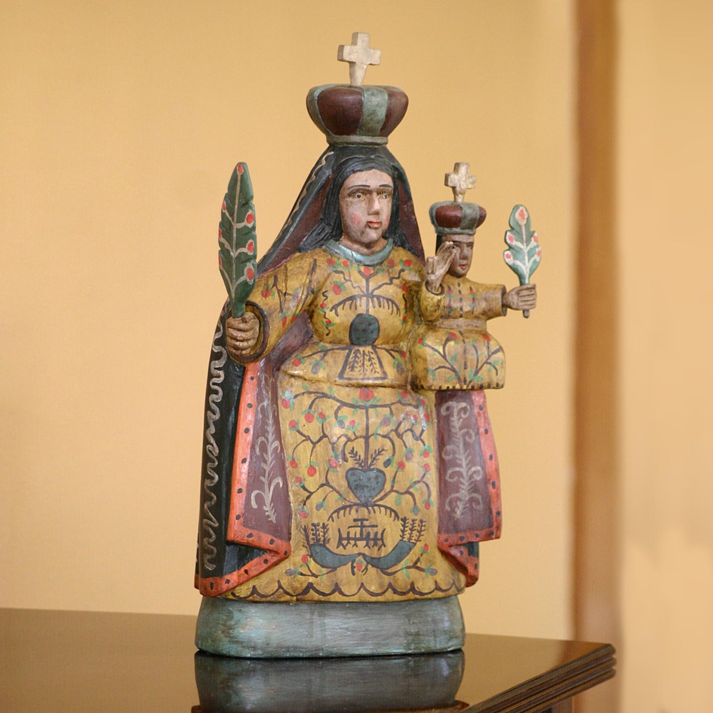 Our Lady of Candelaria Handcrafted Religious Wood Sculpture