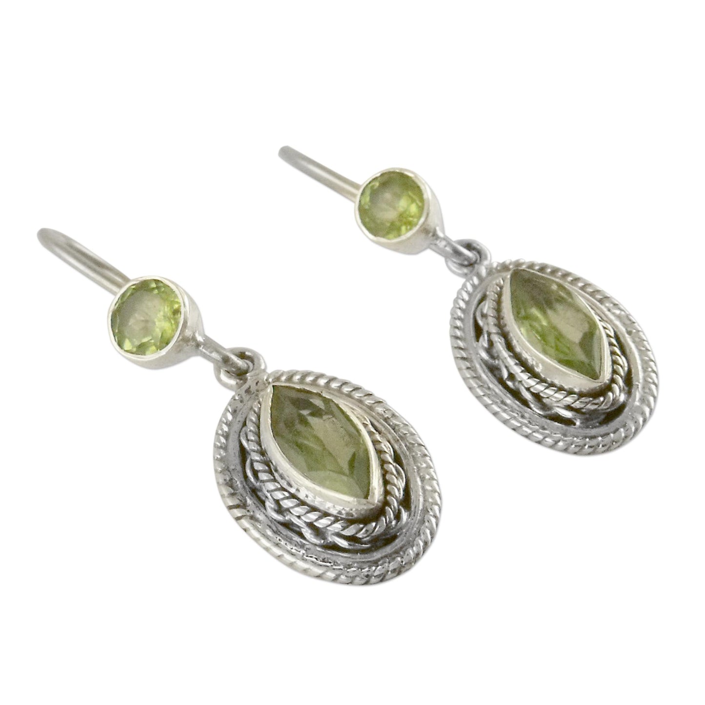 Springtime Muse Peridot Dangle Earrings