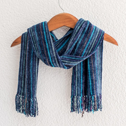 Sapphire Traditions Blue Bamboo Chenille Scarf