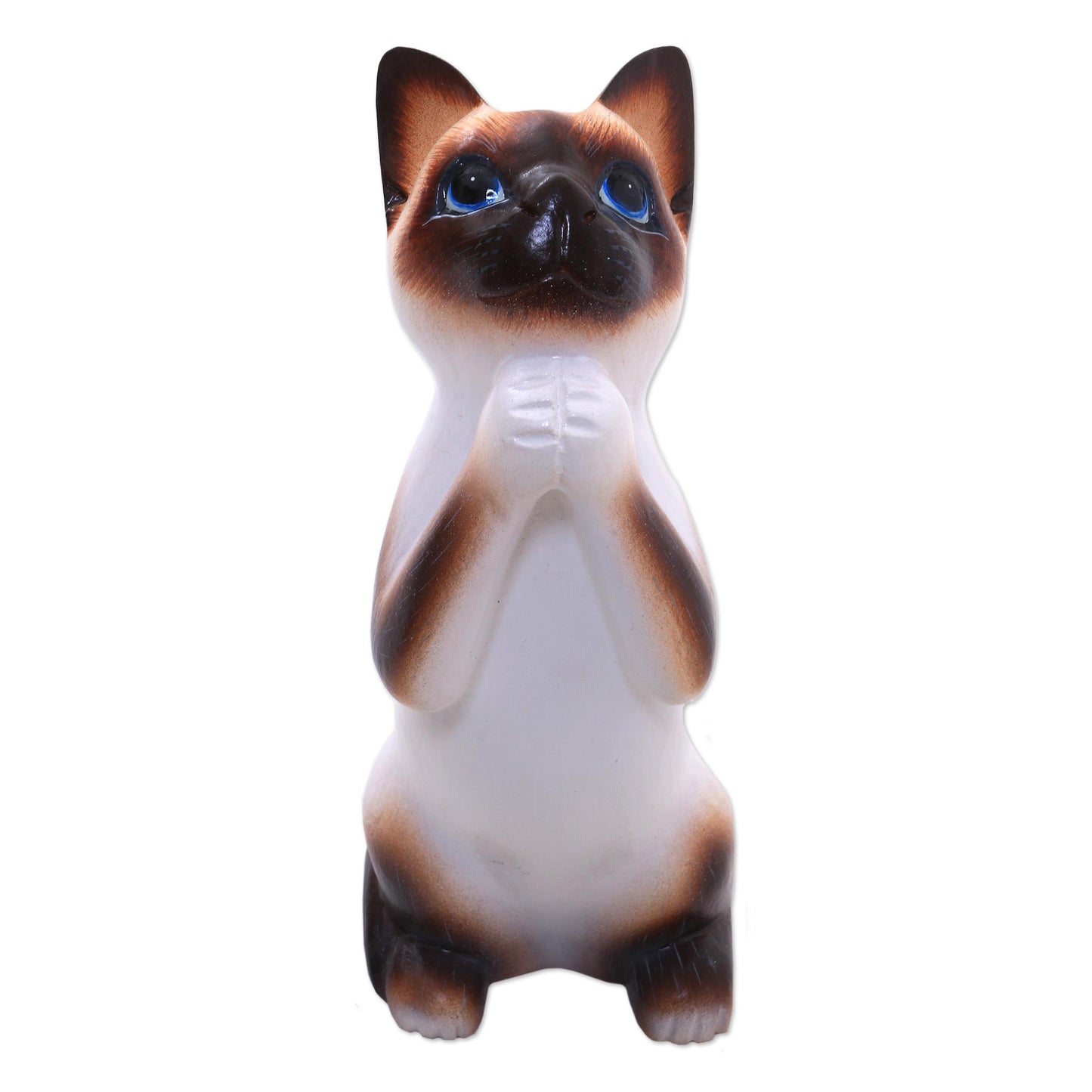 Siamese Cat Wish Albesia Wood Sculpture