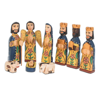 Worship Nativity Scene Wood Sculptures (10 Pieces)