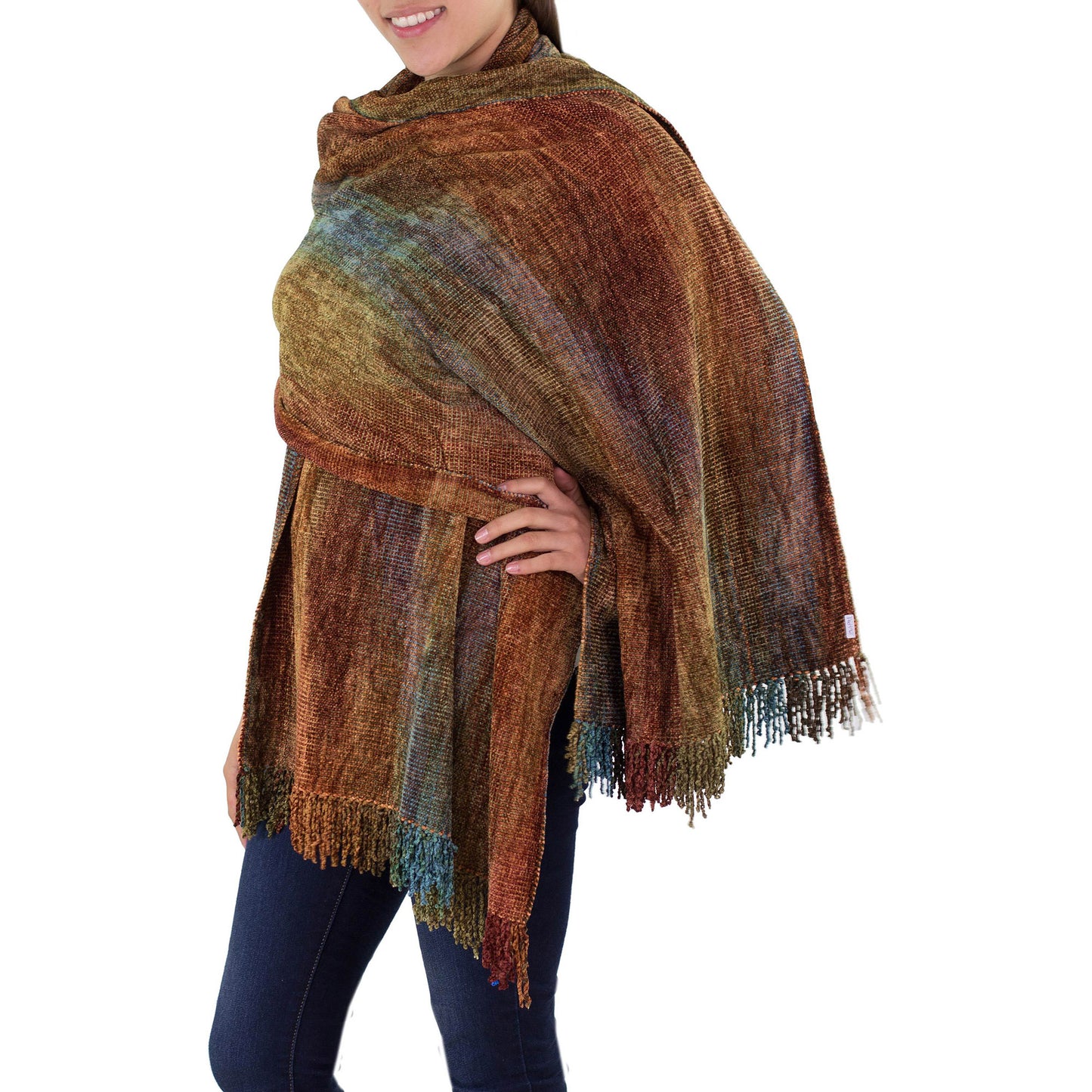 Tropical Volcano Bamboo Chenille Shawl