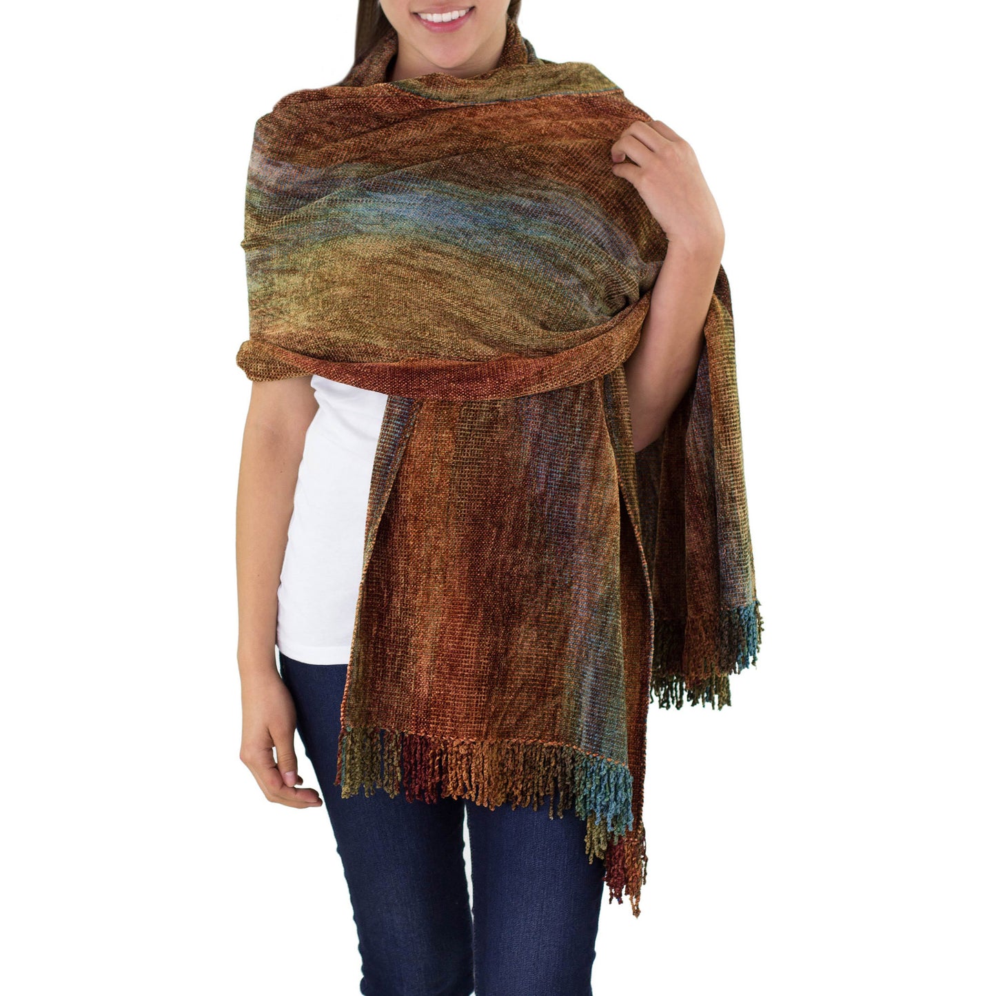 Tropical Volcano Bamboo Chenille Shawl