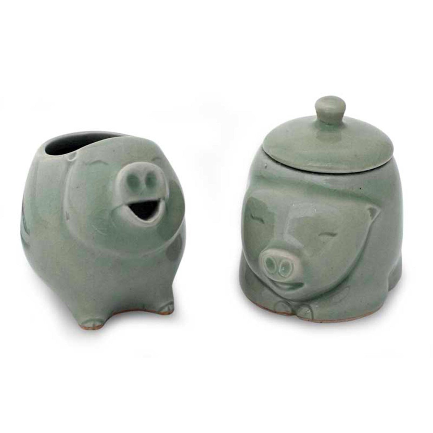 Piggy Cheer Sugar Bowl & Creamer