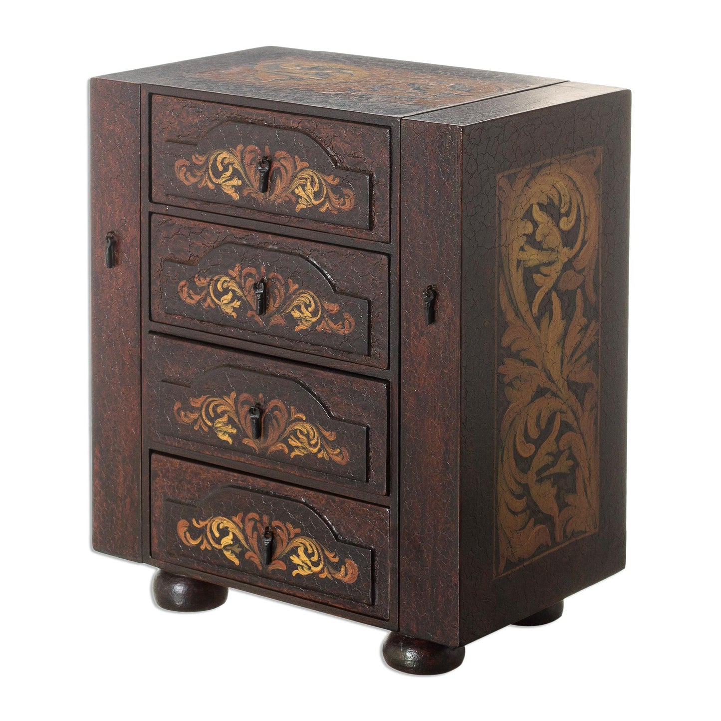 Royal Heritage Hand Painted Cedar Jewelry Box from Peru