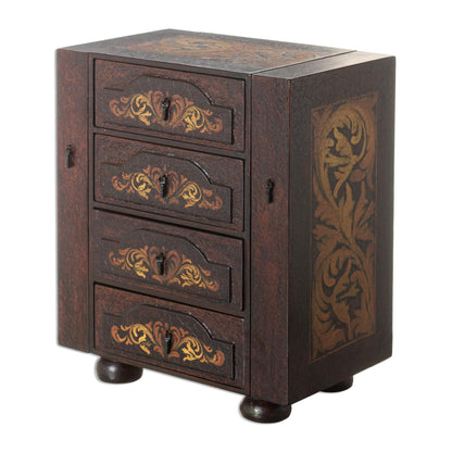 Royal Heritage Hand Painted Cedar Jewelry Box from Peru