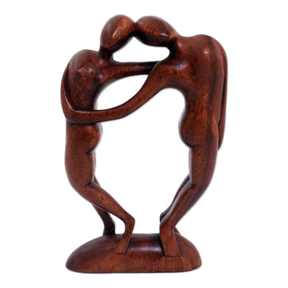 Couple In Love Suar Wood Sculpture