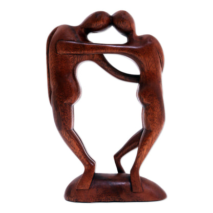 Couple In Love Suar Wood Sculpture