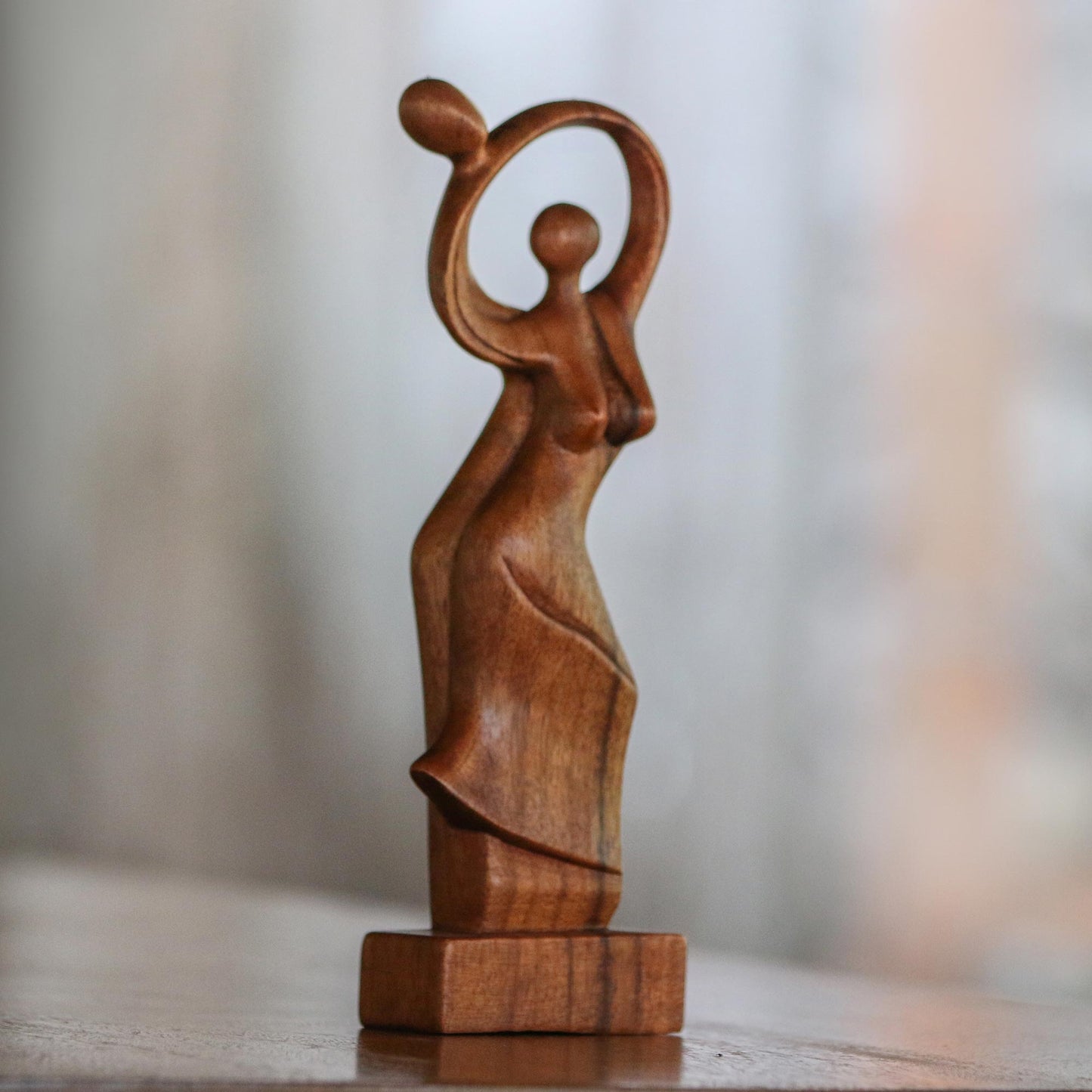 Dancing Couple Romantic Wood Sculpture