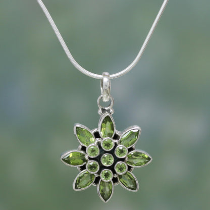 Sunflower Green Hand Crafted Women's Sterling Silver Peridot Jewelry