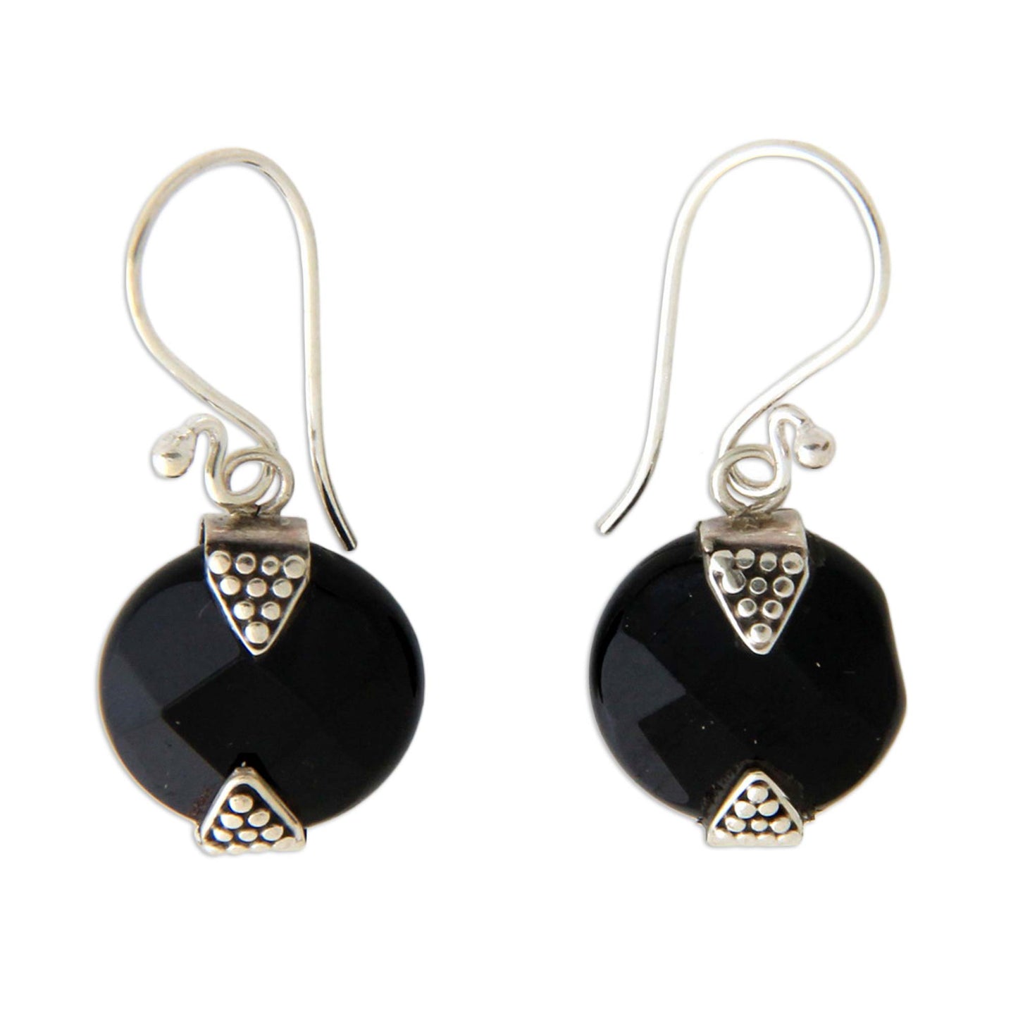 Sylph Onyx Sterling Silver Dangle Earrings from Indonesia