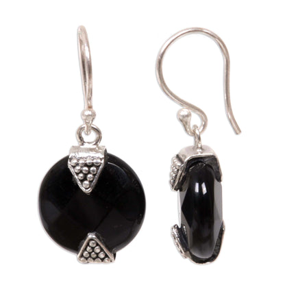 Sylph Onyx Sterling Silver Dangle Earrings from Indonesia