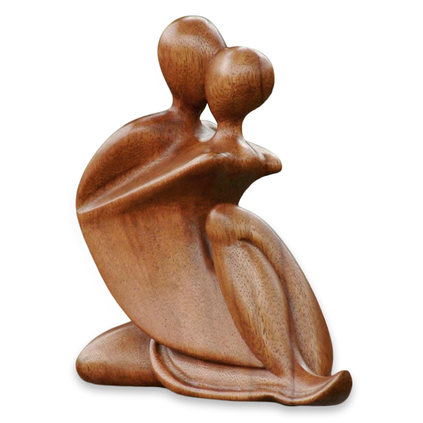 The Embrace Romantic Suar Wood Sculpture