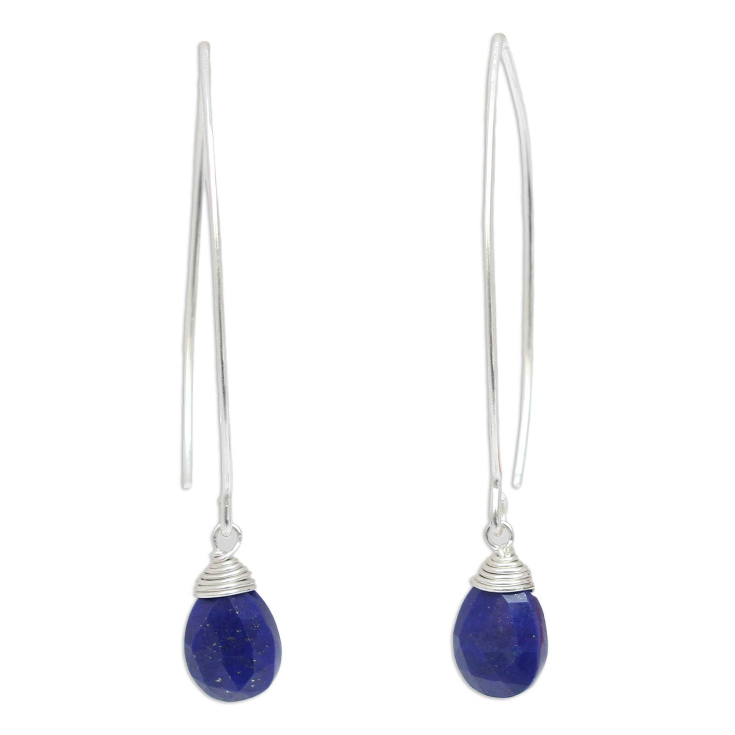 Sublime Sterling Silver & Lapis Lazuli Dangle Earrings