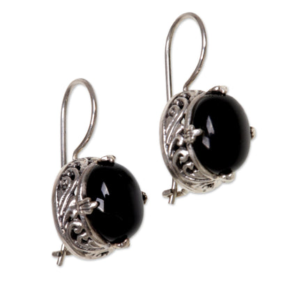 Angel Onyx Silver Drop Earrings