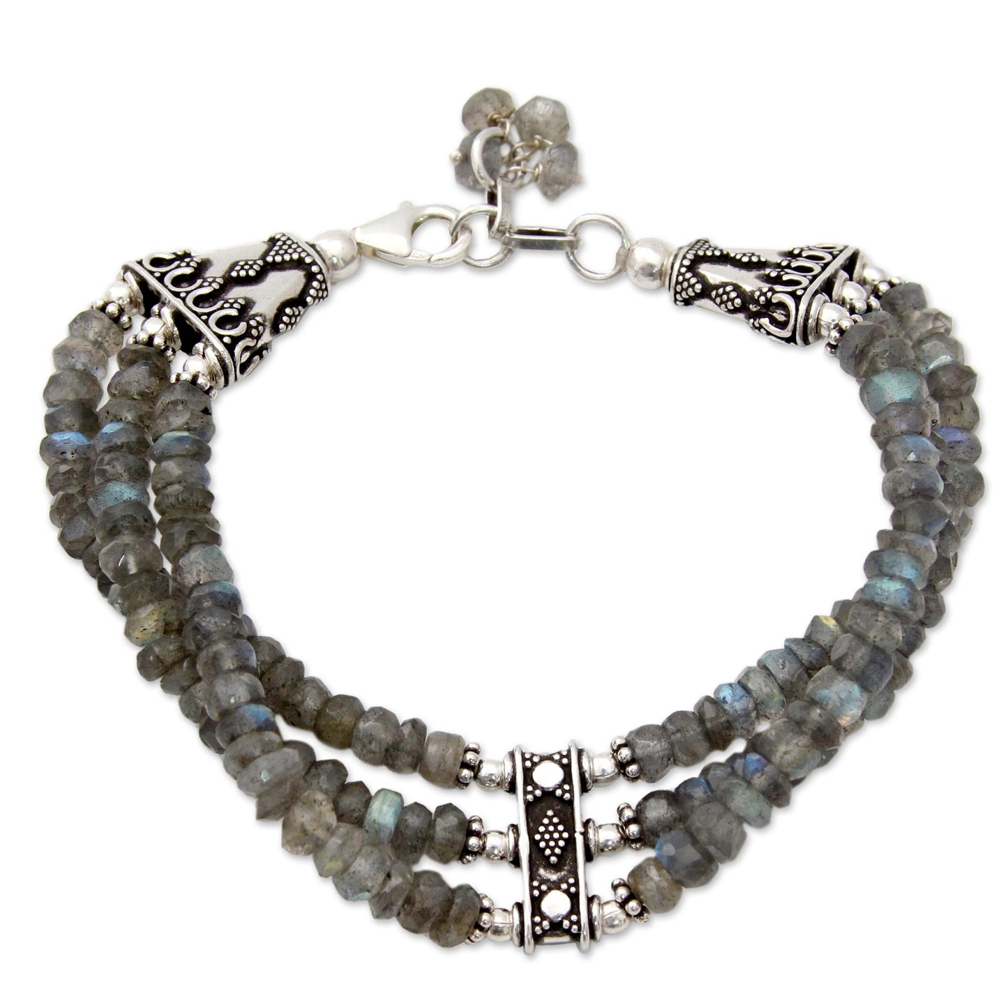 Mystery of Love Silver Labradorite Beaded Bracelet